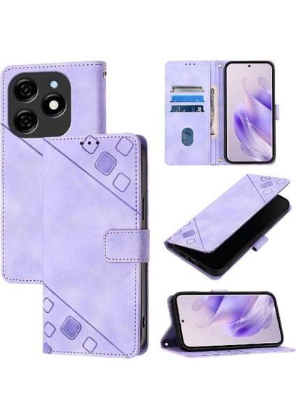 Tecno Spark 20 Manyetik Deri Kart Tutucu Cüzdan Flip Kapak Için Kılıf (Yurt Dışından)