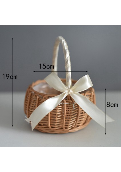 4x Dokuma Çiçek Sepeti Rattan Depolama Sepeti Çiçek Kız El Sepeti El Yapımı Çiçek Sepeti Yay, S (Yurt Dışından)
