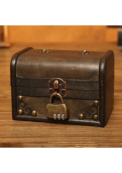 Avrupa Tarzı Nostaljik Saklama Kutusu Masaüstü Depolama Çeşitli Eşyalar Küçük Kutu Sahne Ev Dekorasyon Ahşap Kutu Şifre (Yurt Dışından) fiyatları
