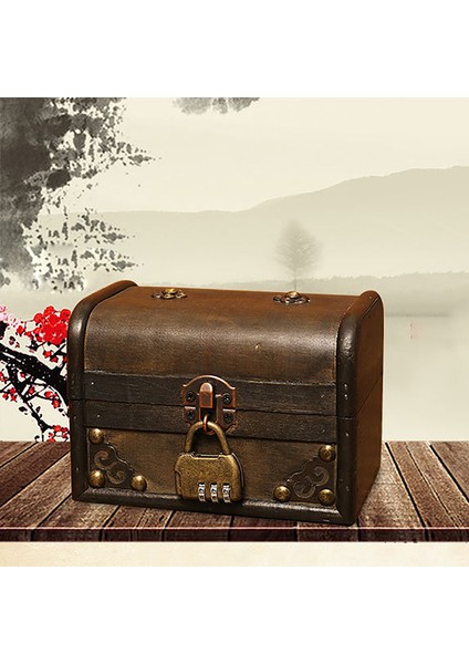 Avrupa Tarzı Nostaljik Saklama Kutusu Masaüstü Depolama Çeşitli Eşyalar Küçük Kutu Sahne Ev Dekorasyon Ahşap Kutu Şifre (Yurt Dışından) modelleri