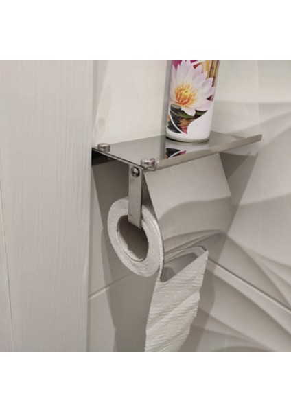 2x Modern Paslanmaz Çelik Duvara Monte Tuvalet Kağıdı Tutucu Telefon Raf Rulo Kağıt Tutucu Banyo Armatür Banyo (Yurt Dışından) fırsatları