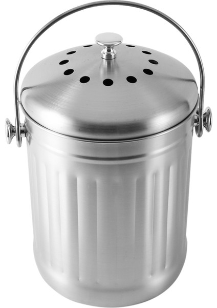 2x Kompost Kutusu, Saplı Soyma Kovası ve 4 Kömür Filtresi, 5 Litre, Temizlemesi Kolay (Yurt Dışından)
