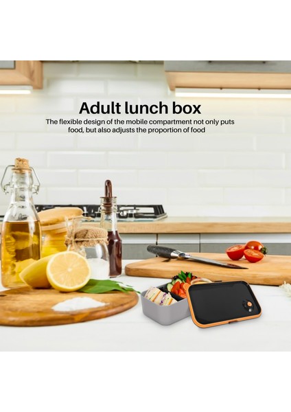 Öğle Yemeği Kutusu 1000ML, 2 Bölmeli, Çevre Dostu Bpa Içermeyen Bento Kutusu, Hermetik Yiyecek Kutusu, Mikrodalga ve Bulaşık Makinesinde Yıkanabilir (Turuncu) (Yurt Dışından) modelleri