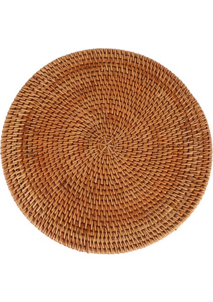 2x Rattan Saklama Tepsisi, Saplı Yuvarlak Sepet, El Dokuma, Rattan Tepsi Hasır Sepet L (Yurt Dışından)