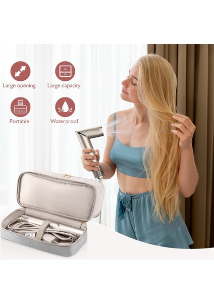 Seyahat Saç Kurutma Makinesi Için Taşıma Çantası Köpekbalığı Flexstyle Dyson Airwrap Fırça Çift Katmanlı Saç Aksesuarları Araçları Saklama Çantası (Yurt Dışından)