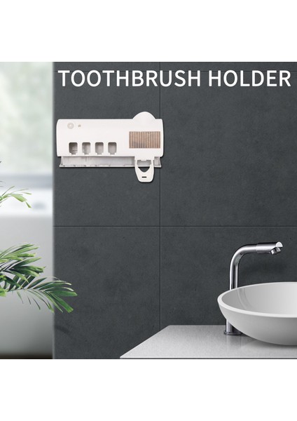Uv Sterilizatör Diş Fırçası Tutucu, Tuvalet Için Otomatik Diş Macunu Sıkacağı Dispenseri, Banyo Aksesuarları, Beyaz (Yurt Dışından) fiyatları