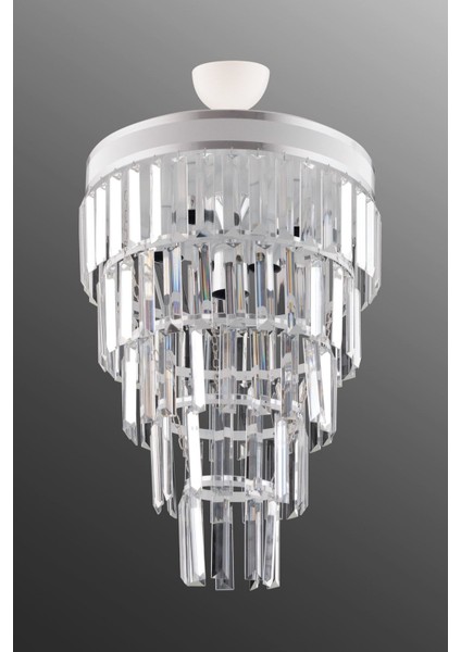 Çağla 6 Lı Beyaz Beş Katlı Modern Kristal Avize fırsatları