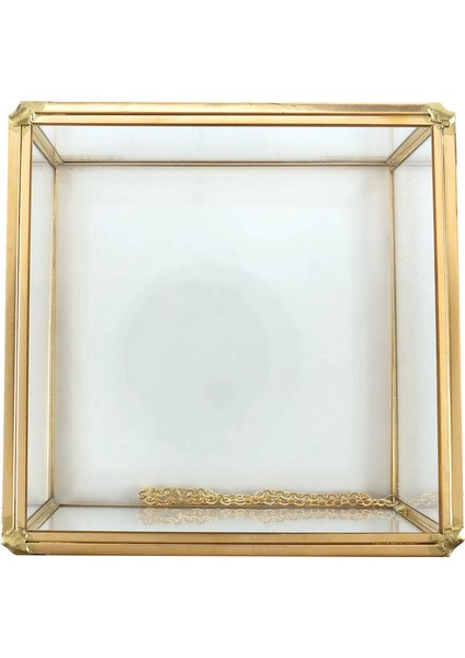 2x Kare Açılış Cam Geometri Bahçe Takı Kutuları Ayna Takı Saklama Kutusu Ebedi Çiçek Dekorasyonu Kutusu El Sanatları (Yurt Dışından)