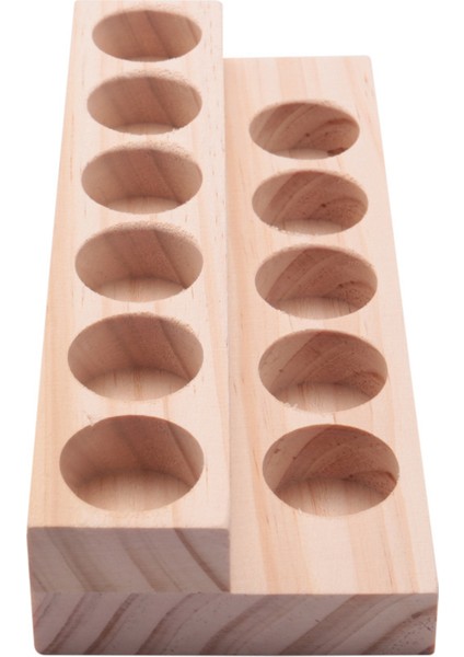 5x 11 Delik Ahşap Esansiyel Yağı Tepsisi El Yapımı Doğal Ahşap Vitrin Gösteri Istasyonu 5-15ML Şişeler Için (Yurt Dışından)