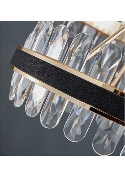 Elegance Kristal Taşlı LED Avize Gold Sarı 60'lık Kademeli 3 Renk modelleri