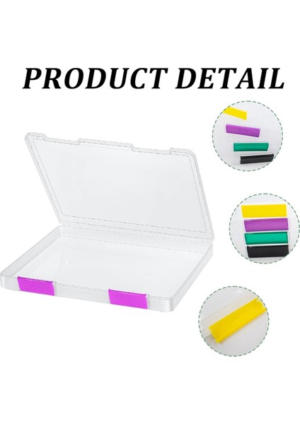 4 Adet A4 Dosya Taşınabilir Proje Çantası, Taşınabilir A4 Dosya Kutusu Plastik Koleksiyon Defteri Kağıdı Saklama Kutusu 8.5X11 Inç Mektup Kağıdı (Yurt Dışından)