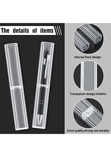 Plastik Şeffaf Akrilik Kalem Kutusu, Hediye Boş Kalem Kutuları Plastik Kalem Saklama Şeffaf Plastik Kalem Kutuları (40 Adet) (Yurt Dışından)