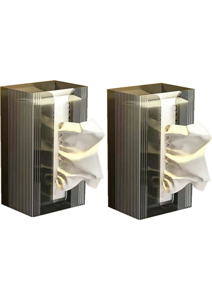2 Adet Yumruksuz Doku Kutusu Duvara Monte Kağıt Havlu Peçete Saklama Kutusu Banyo Tuvalet Mutfak Doku Tutucu, (Yurt Dışından)
