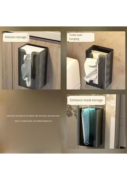 2 Adet Yumruksuz Doku Kutusu Duvara Monte Kağıt Havlu Peçete Saklama Kutusu Banyo Tuvalet Mutfak Doku Tutucu (Yurt Dışından) fiyatları