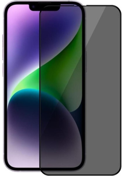 iPhone 14 Uyumlu Eco Privacy Hayalet Darbe Dayanıklı Tam Ekran Temperli Cam Ekran Koruyucu