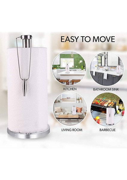 Mutfak Tabanlı Kağıt Havluluk Standı, Paslanmaz Çelik Kağıt Havlu Dispenseri, Kağıt Rulolarının Düşmesini Önleyin, (Yurt Dışından) indirimleri