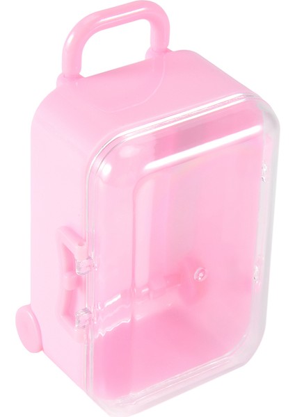 Pembe Mini Rulo Seyahat Bavul Şeker Kutusu Kişilik Düğün Şekeri Kutusu Bagaj Tekerlekli Çanta Şeker Oyuncak Küçük Saklama Kutusu (Yurt Dışından)