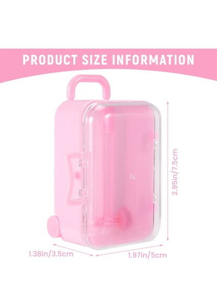 Pembe Mini Rulo Seyahat Bavul Şeker Kutusu Kişilik Düğün Şekeri Kutusu Bagaj Tekerlekli Çanta Şeker Oyuncak Küçük Saklama Kutusu (Yurt Dışından)