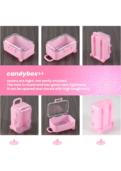 Pembe Mini Rulo Seyahat Bavul Şeker Kutusu Kişilik Düğün Şekeri Kutusu Bagaj Tekerlekli Çanta Şeker Oyuncak Küçük Saklama Kutusu (Yurt Dışından)