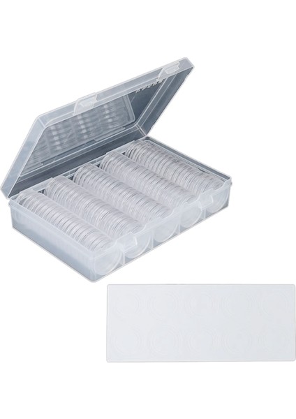 30 mm Madeni Para Kapsülleri Ps Yuvarlak Madeni Para Tutucu Kılıf ve 6 Boyutlu (19/20/22.25/25/27/30MM) Koruma Contası, (Yurt Dışından)