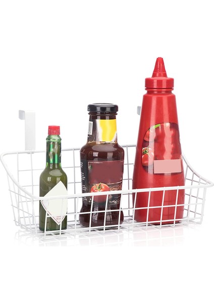 3x Kanca Izgaralı Sepet Saklama Sepeti, Kapının Arkasına Veya Korkuluk Üzerine Asın, Dolap Kapısının Üzeri, Beyaz (Yurt Dışından) modelleri