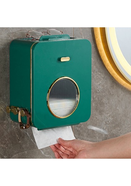 Doku Kutu Tutucu Duvar Çok Fonksiyonlu Kağıdı Saklama Kutusu Plastik Cilt Bakımı Makyaj Organizatör Banyo Aksesuarı, (Yurt Dışından)