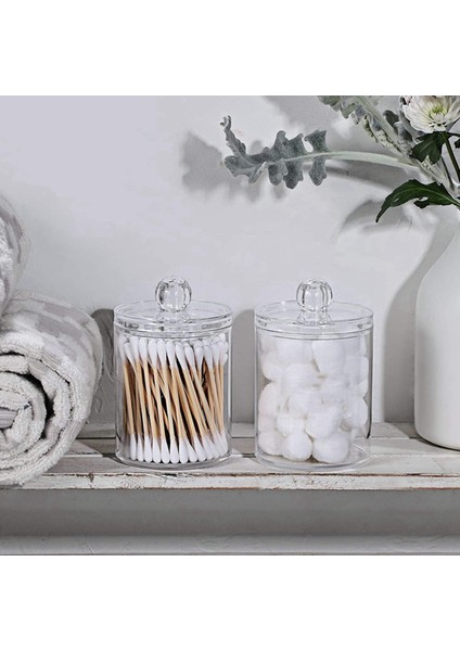 2x Qtip Pamuk Topu Için Tutucu Dağıtıcı, Banyo Teneke Kutu Depolama Organizasyonu B Için Kapaklı Pamuk Eczacı Kavanoz (Yurt Dışından) indirimleri