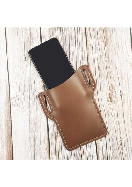 Telefon Çantası Spor Bel Çantası Giyen Deri Kemer Saklama Kutusu Bozuk Para Cüzdanı Ortaçağ Kalça Paketi Koyu Kahverengi (Yurt Dışından) fırsatları