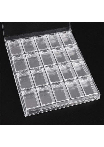 2X20 Girds Akrilik Makyaj Organizatör Nail Art Saklama Kutusu Şeffaf Vitrin Organizatör Tutucu Şeffaf (Yurt Dışından)