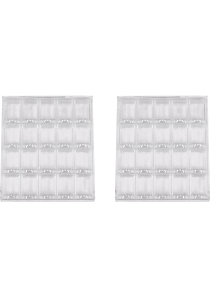 2X20 Girds Akrilik Makyaj Organizatör Nail Art Saklama Kutusu Şeffaf Vitrin Organizatör Tutucu Şeffaf (Yurt Dışından)