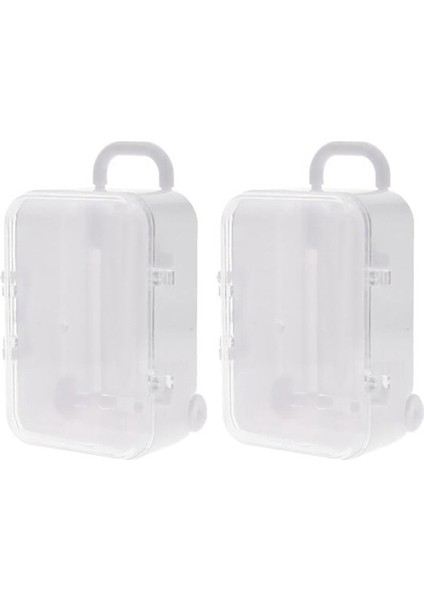2x Beyaz Mini Rulo Seyahat Bavul Şeker Kutusu Kişilik Yaratıcı Düğün Şeker Kutusu (Yurt Dışından)