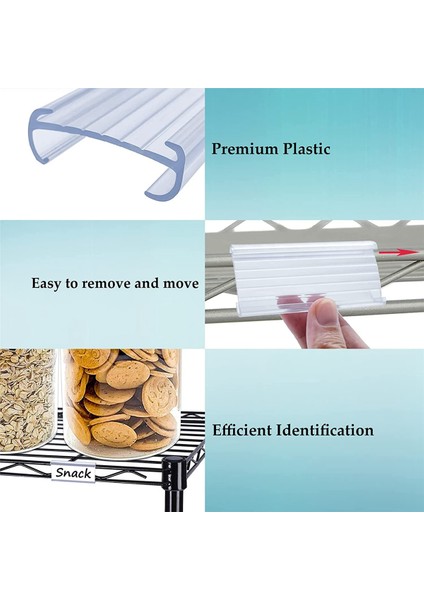 Tel Raf Etiket Tutucular, 60 Paket Plastik Tel Raf Etiket Klipsi, Etiket Kağıdı ile Çıkarılabilir Tel Raf Etiket Tutucu (Yurt Dışından)