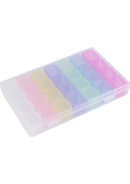 28 Izgara Plastik Saklama Kutusu Saklama Kutusu Mücevher Kutusu Boncuk Kutusu Nail Art Taklidi Küpe Kolye Tırnak Takısı Saklama Kutusu (Yurt Dışından)