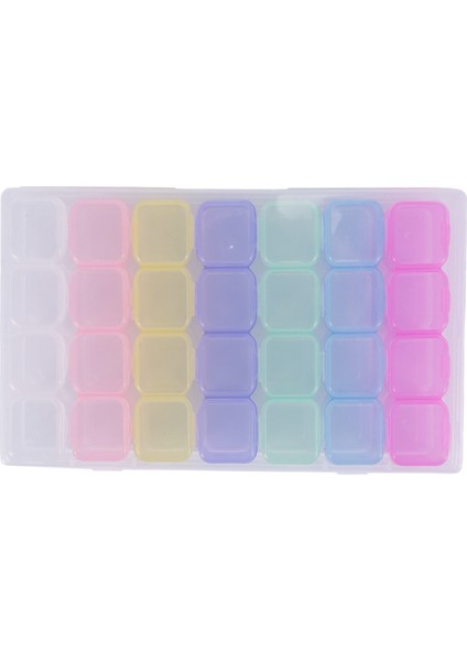 28 Izgara Plastik Saklama Kutusu Saklama Kutusu Mücevher Kutusu Boncuk Kutusu Nail Art Taklidi Küpe Kolye Tırnak Takısı Saklama Kutusu (Yurt Dışından)