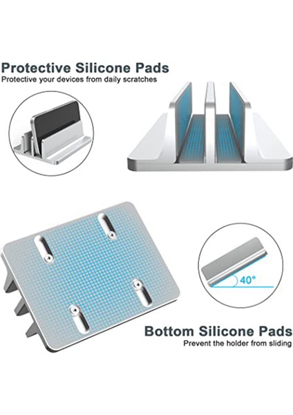 Dikey Dizüstü Braketi Masaüstü Alüminyum Braket Taban Boyutu Ayarlanabilir Dikey Braket Alüminyum Alaşımlı Çift Kart (Yurt Dışından) indirimleri