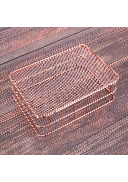 2x Depolama Sepeti Metal Tel Banyo Rafları Makyaj Organizatör Gül Altın Fırça Kalemlik Tel Örgü Banyo Tuvalet Malzemeleri (Yurt Dışından) fırsatları