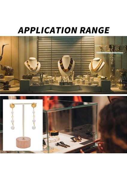 3 Adet T Bar Küpe Ekran Standı Ahşap Taban ile Takı Tutucular Asılı Takı Organizatör Fotoğraf Sahne Için A (Yurt Dışından) indirimleri