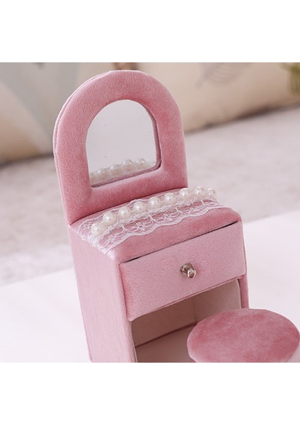 Inci Dantel Pembe Kadife Kumaş Kadife Takı Ekran Kolye Küpe Saklama Kutusu F (Yurt Dışından)
