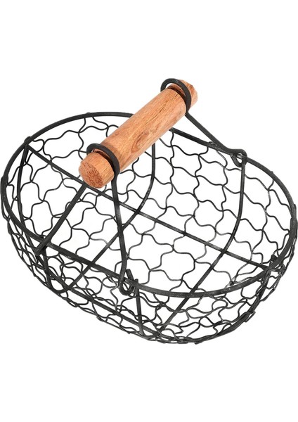 5x Ahşap Saplı Metal Retro Sepet Taşınabilir Çok Fonksiyonlu Sebze Meyve Yumurta Bakkal Pratik Depolama Sepeti (Yurt Dışından) fırsatları