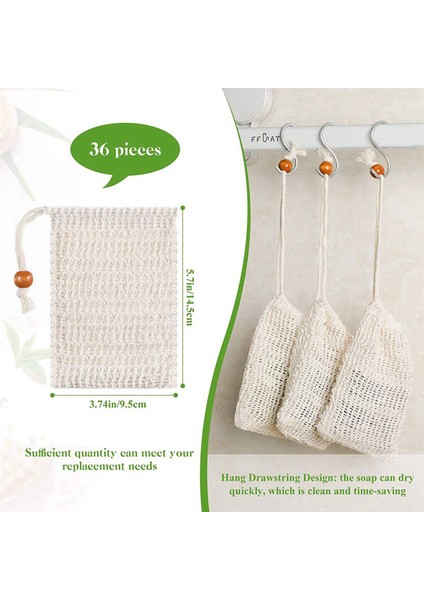 72 Paket Sabun Peeling Çantaları, Sabun Tasarrufu Yapılmış Sisal Örgü Sabun Torbası Bar Sabun Torbası Ipli Banyo ve Duş Kullanımı Için (Yurt Dışından)