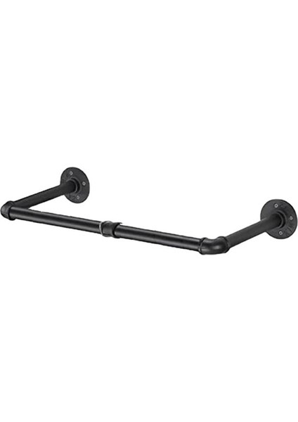 Endüstriyel Boru Elbise Askısı Duvara Monte Ağır Hizmet Boru Rafları Asılı Elbise Mont Çamaşır Odası, Siyah (Yurt Dışından)