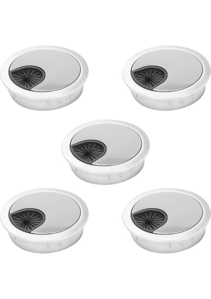 5x Pc Bilgisayar Paslanmaz Çelik 50 mm Çaplı Masa Grommet Kablo Deliği Kapağı (Yurt Dışından)