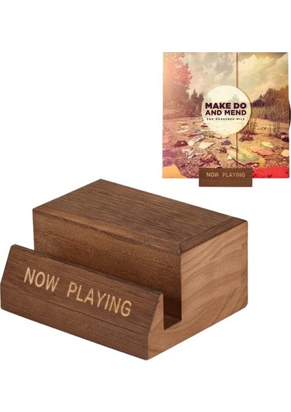 Ahşap Vinil Plak Tutucu Teşhir Standı - Masaüstü Şimdi Çalınan Albüm Kapağı Tutucu - Tek CD Standı Lp Sergileme Rafı (Yurt Dışından)