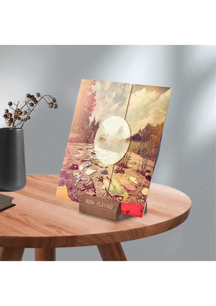 Ahşap Vinil Plak Tutucu Teşhir Standı - Masaüstü Şimdi Çalınan Albüm Kapağı Tutucu - Tek CD Standı Lp Sergileme Rafı (Yurt Dışından)