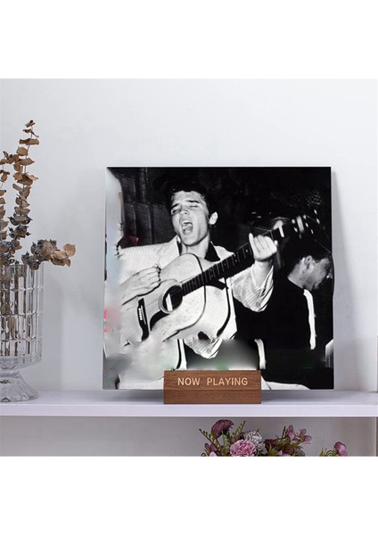 Ahşap Vinil Plak Tutucu Teşhir Standı - Masaüstü Şimdi Çalınan Albüm Kapağı Tutucu - Tek CD Standı Lp Sergileme Rafı (Yurt Dışından)