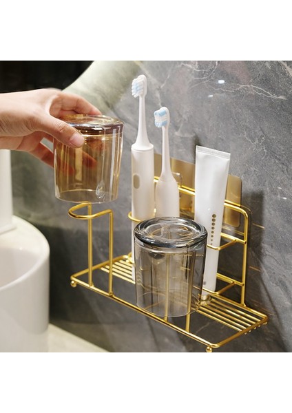 Diş Fırçası Tutucu Duvara Monte Metal Diş Macunu Tutucu Elektrikli Diş Fırçası Tutucu Banyo Için Caddy Standı (Yurt Dışından)
