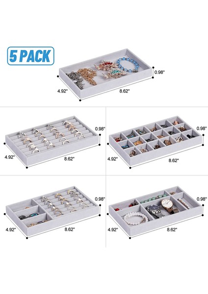 Takı Organizatör Tepsisi, Çekmece Için 10 Adet Istiflenebilir Kadife Takı Organizatör, Takı Depolama Teşhir Tepsileri Vitrin (Yurt Dışından) modelleri