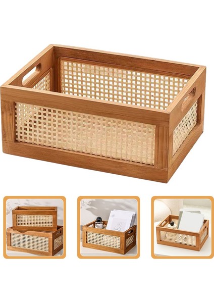 Dekoratif Sepet Kitap Depolama Dokuma Sepetler Depolama Sepeti Düzenleme Kreş Yatak Odası Rattan Banyo(Lar) (Yurt Dışından) fırsatları