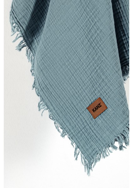 Bebek 2 Kat %100 Pamuk Müslin Örtüsü 100X120 - Indigo