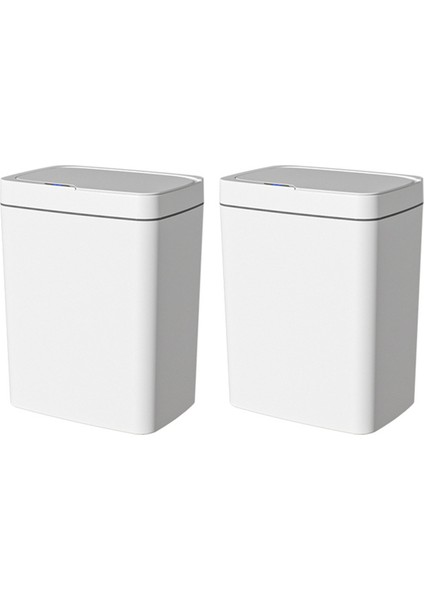 2 Paket Banyo Çöp Kovası Kapaklı, Akıllı Otomatik Temassız Çöp Kovası, Ince Hareket Sensörlü Su Geçirmez Çöp Kutusu (Yurt Dışından)